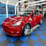 Glossy Red Tesla Model Y with Paint Protection Film