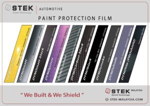 A variety of paint protection film choices available from STEK automotive