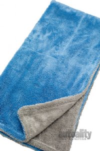 a soft blue drying microfiber towel